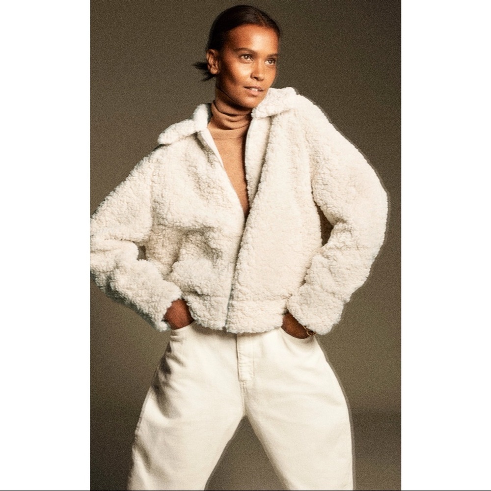 Zara short faux shearling jacket